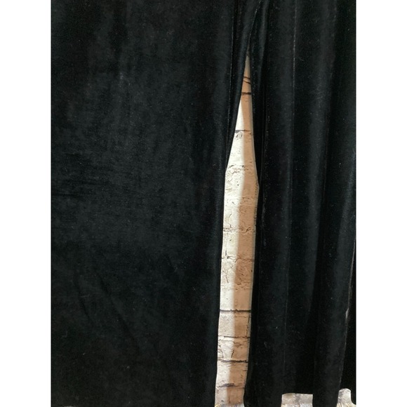 Chelsea Studio Palazzo Pants Large Black Velvet Widest Wide Leg High Waist Boho - Picture 12 of 14